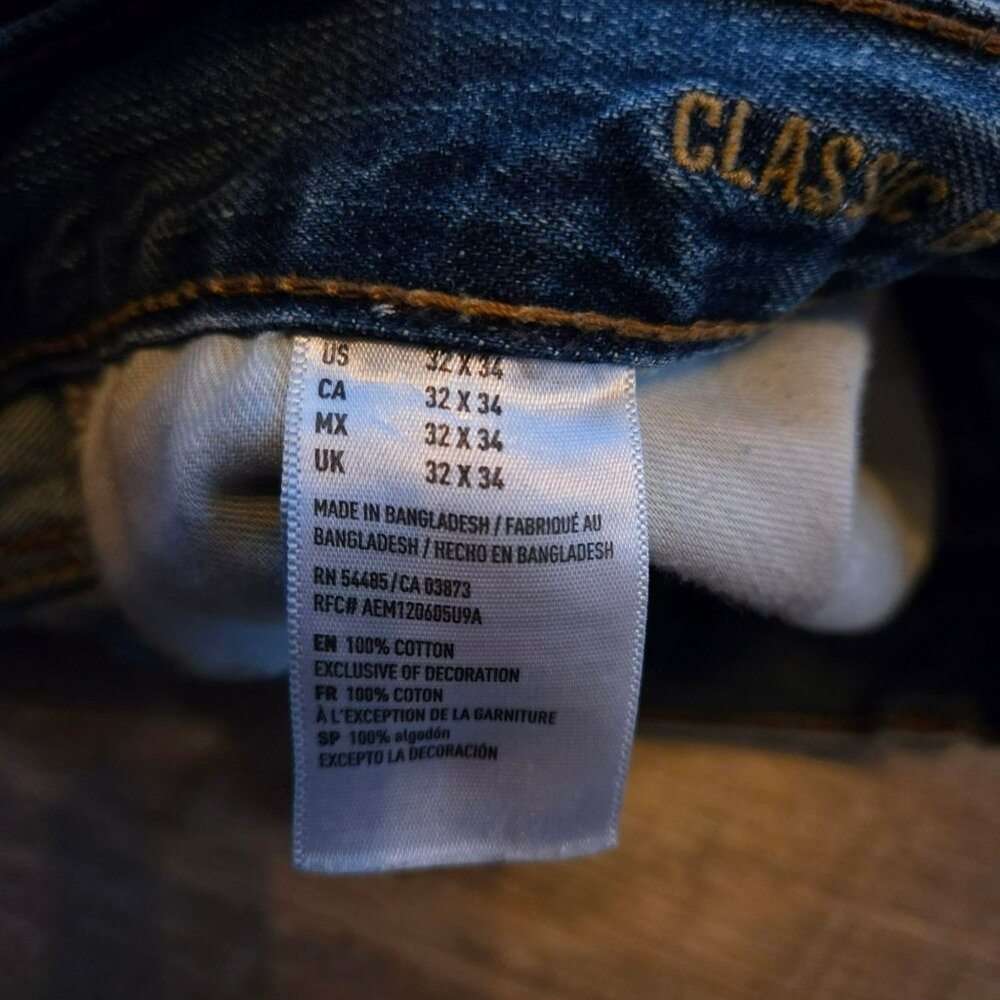 American Eagle Outfitters Size 32/34 RN54485 Denim Blue Jeans - Picture 6 of 9